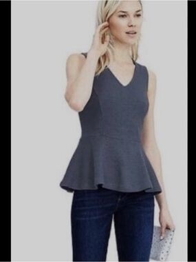Spense Charcoal Gray round neck Peplum Camisole XL